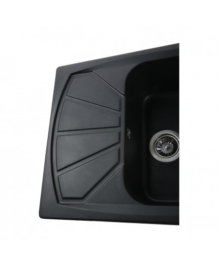 Гранітна мийка Globus Lux TANA чорний 610х500мм-А0002