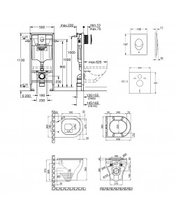 Набор инсталляция 4 в 1 Grohe Rapid SL 38721001 + унитаз с сиденьем Qtap Aries QT0333063ERW