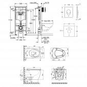 Набор инсталляция 4 в 1 Grohe Rapid SL 38722001 + унитаз с сиденьем Qtap Leo QT11331002ERW