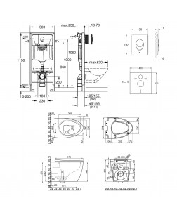 Набір інсталяція 4 в 1 Grohe Rapid SL 38722001 + унітаз з сидінням Qtap Leo QT11331002ERW