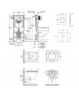 Набор инсталляция 4 в 1 Grohe Rapid SL 38772001 + унитаз с сиденьем Qtap Cardinal QT0433C660HW