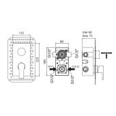 Змішувач прихованого монтажу для душу Bianchi Heaven INDHEV2303CRM для двох споживачів Змішувач прихованого монтажу для душу Bianchi Heaven INDHEV2303CRM для двох споживачів