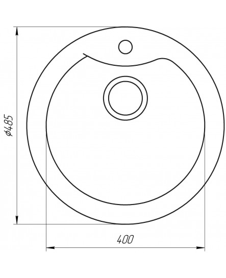 Гранитная мойка Globus Lux ORTA черный 485мм-А0002