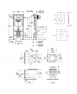 Набор инсталляция 4 в 1 Grohe Rapid SL 38721001 + унитаз с сиденьем Qtap Robin QT13332141ERW