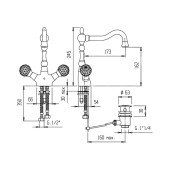 Змішувач для раковини Bianchi Boheme LVBBOM10360ACRM Змішувач для раковини Bianchi Boheme LVBBOM10360ACRM