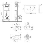 Набор Qtap инсталляция 4 в 1 с панелью смыва Nest (QT0133M425 + QT0111M11V1114W) + унитаз с сиденьем Robin QT1333046ENRW
