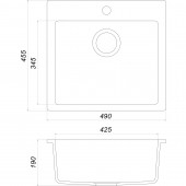 Гранитная мойка Globus Lux AOSTA жемчужина 490x455мм