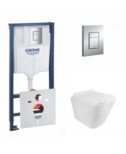 Набір інсталяція 4 в 1 Grohe Rapid SL 38772001 + унітаз з сидінням Qtap Tern QT1733052ERW