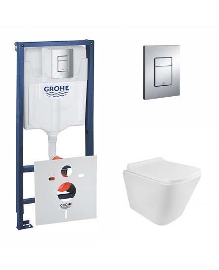 Набор инсталляция 4 в 1 Grohe Rapid SL 38772001 + унитаз с сиденьем Qtap Tern QT1733052ERW