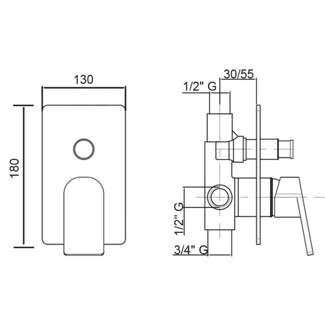 Змішувач прихованого монтажу для душу Bianchi Freedom INDFRE2010CRM для двох споживачів 2