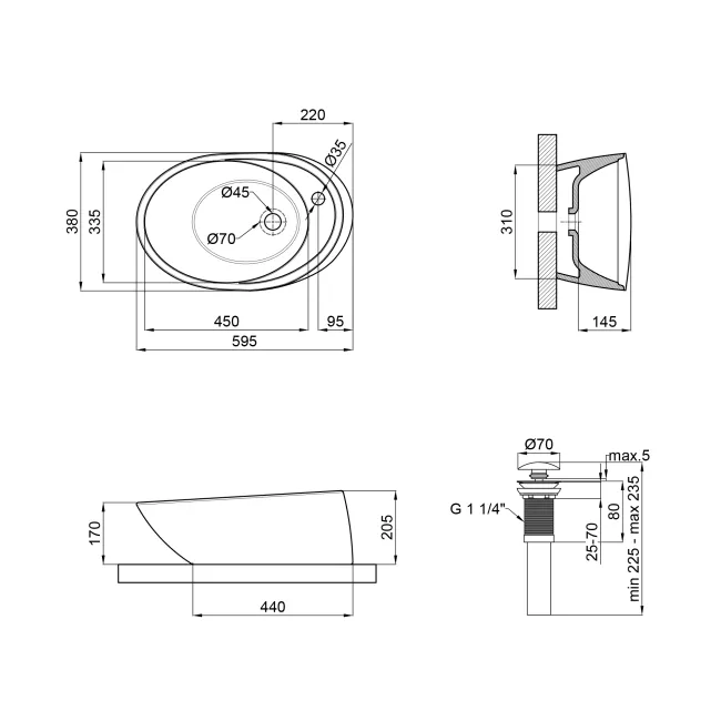 Раковина-чаша Qtap Scorpio 590х380х190 White с донным клапаном QT14111037W 2 Раковина-чаша Qtap Scorpio 590х380х190 White с донным клапаном QT14111037W 2