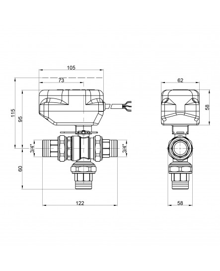 Кран шаровой зонный Icma 3/4" №344