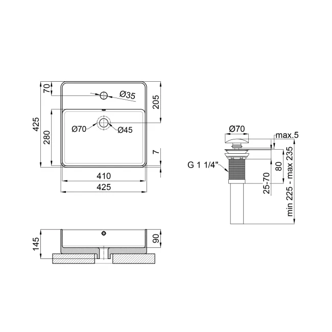 Раковина-чаша Qtap Crow 420х420х145 White с донным клапаном QT0511A054TW 2 Раковина-чаша Qtap Crow 420х420х145 White с донным клапаном QT0511A054TW 2