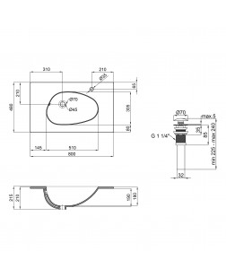 Раковина Qtap Virgo 800х480х167 White з донним клапаном QT1811FL8128BRW