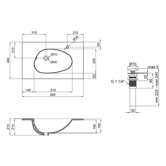 Раковина Qtap Virgo 800х480х167 White с донным клапаном QT1811FL8128BRW 2 Раковина Qtap Virgo 800х480х167 White с донным клапаном QT1811FL8128BRW 2