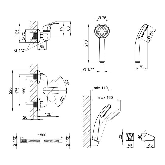 Смеситель для душа Qtap Smart СRM 010 2