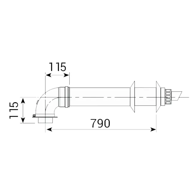 Комплект коаксіальний для конденсаційного котла Sime 810 мм, 60х100 2 Комплект коаксіальний для конденсаційного котла Sime 810 мм, 60х100 2