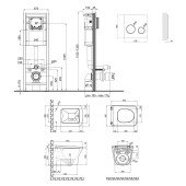 Набор Qtap инсталляция 4 в 1 с панелью смыва Nest (QT0233M370 + QT0211P01V1176W) + унитаз с сиденьем Gemini QT25332614EW