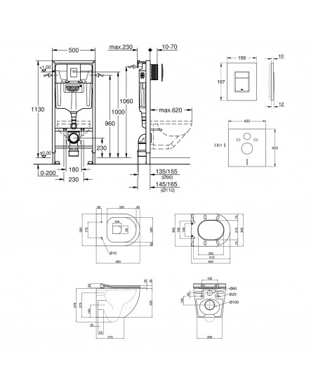 Набор инсталляция 4 в 1 Grohe Rapid SL 38772001 + унитаз с сиденьем Qtap Robin QT1333046ENRMB