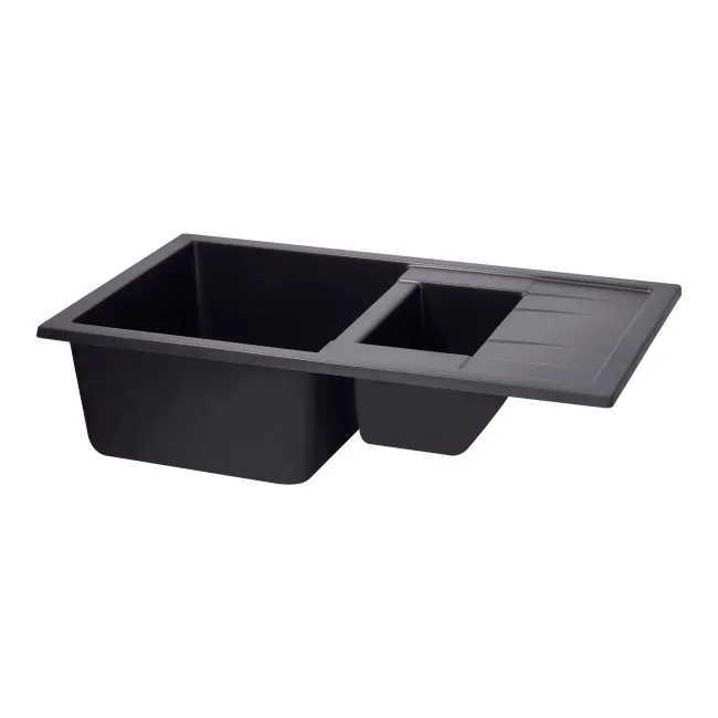 Кухонна мийка з додатковою чашею Qtap CS 7648 Beton (QT7648BET502)