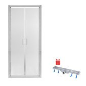 Душевые двери в нишу Qtap Gemini CRM209.C6 90х190 см с трап линейный Dry FB304-600 с сухим закрыванием и нержавеющей решеткой 600х73 мм Душевые двери в нишу Qtap Gemini CRM209.C6 90х190 см с трап линейный Dry FB304-600 с сухим закрыванием и нержавеющей решеткой 600х73 мм