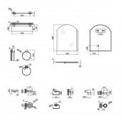 Набор для ванной комнаты SW 22-100 с зеркалом 5 в 1
