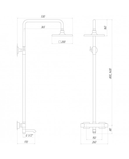 Душевая система Globus Lux GLM-0041T-BB