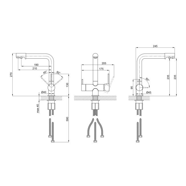 Смеситель для кухни Qtap Kuchyne 92102FC с подключением к фильтру 2