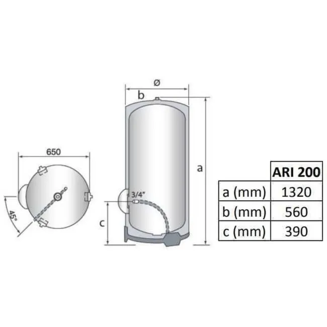 Водонагрівач ARISTON ARI STAB 200 570 THER MO EU 2 Водонагрівач ARISTON ARI STAB 200 570 THER MO EU 2