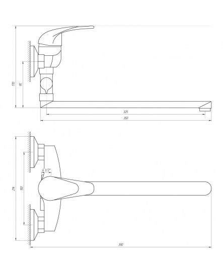 Смеситель для ванной EcoMix E-GEZ-108