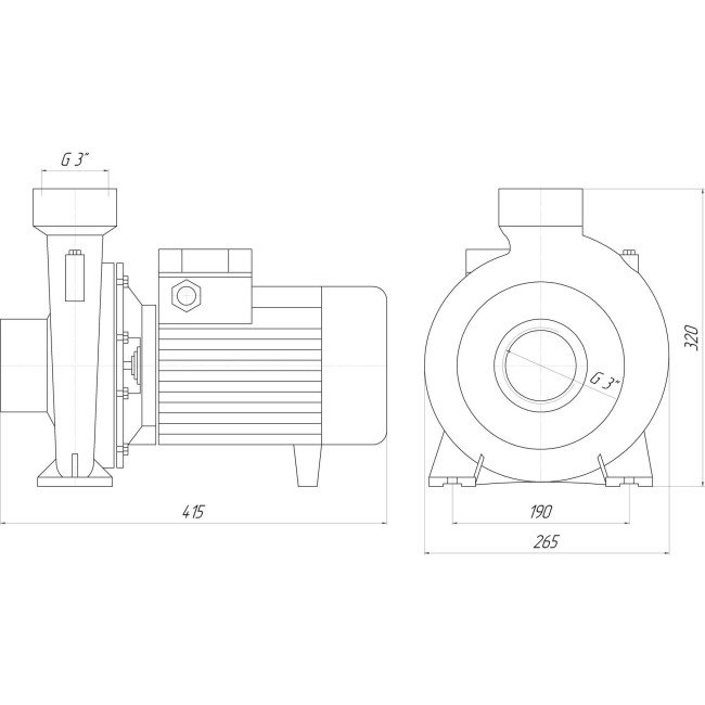 Насос вiдцентровий BP-7C 1,5 кВт SAER (60,0 м3/год, 15,9 м) однофазний