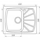 Гранитная мойка Globus Lux TANA белый 650х500мм-А0007