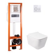 Набір Qtap інсталяція 4 в 1 з панеллю змиву Nest (QT0233M370 + QT0211P01V1176W) + унітаз з сидінням Crow QT05335170W Набір Qtap інсталяція 4 в 1 з панеллю змиву Nest (QT0233M370 + QT0211P01V1176W) + унітаз з сидінням Crow QT05335170W