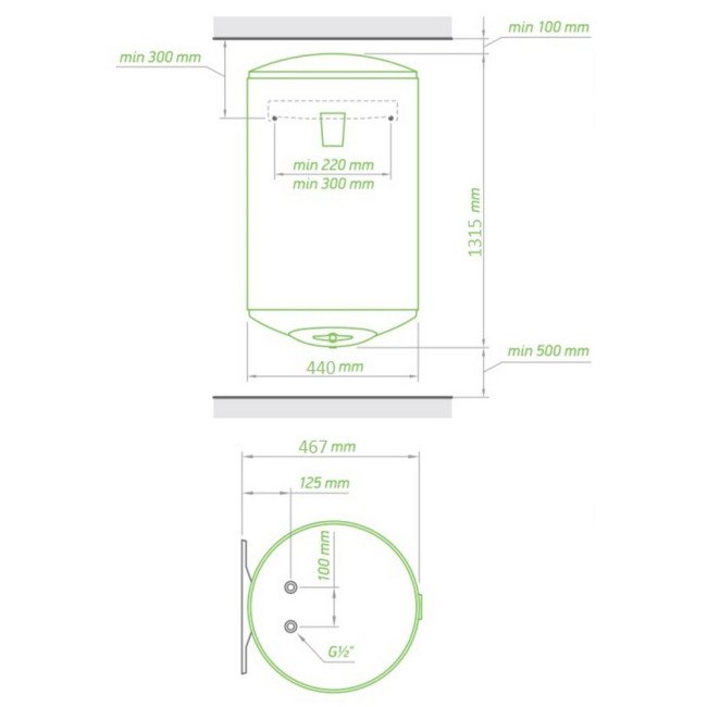 Водонагреватель Tesy Bilight 150 л, мокрый ТЭН 2,0 кВт (GCV1504420B11TSRC) 300435 2