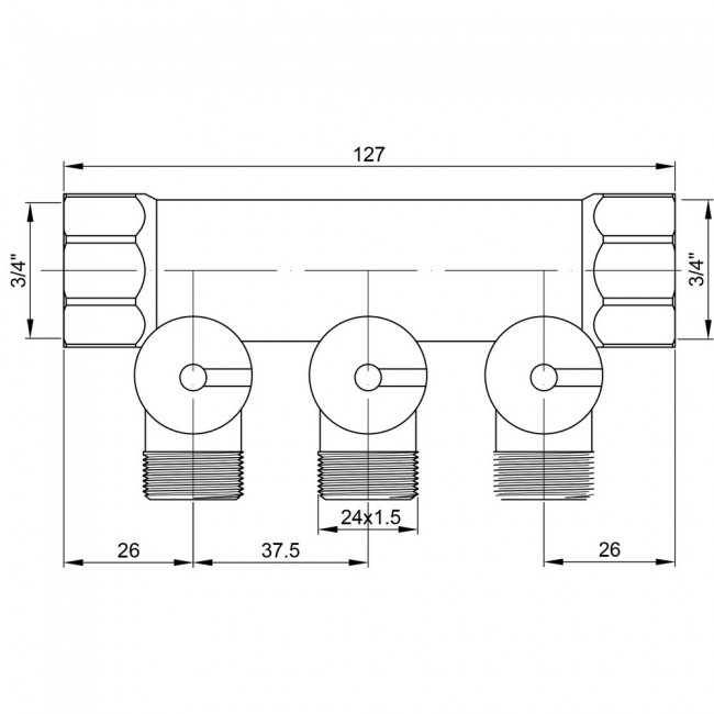 Колектор Icma 3/4" 3 виходи №228