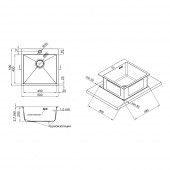 Кухонная мойка Qtap D5050BL 2.7/1.0 мм Black (QTD5050BLPVD10)