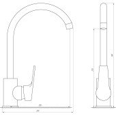 Смеситель для кухни DOMINO BLITZ DBC-203L-St STEEL Смеситель для кухни DOMINO BLITZ DBC-203L-St STEEL