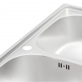 Кухонная мойка с двумя чашами Qtap 7843-B 0,8 мм Micro Decor (QT7843BMICDEC08)