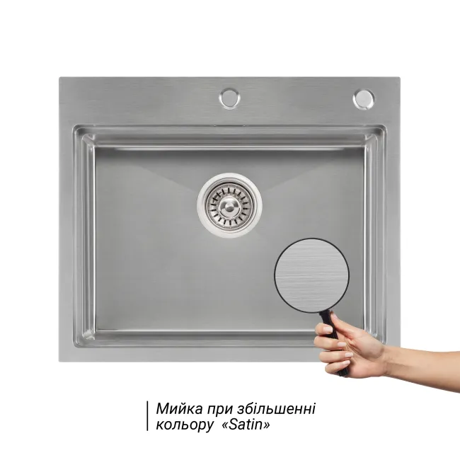 Набір 3 в 1 Qtap кухонна мийка DH6050 3.0/1.2 мм Satin + сушарка + дозатор для миючого засобу