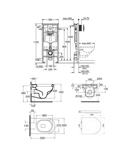 Набір унітаз Azzurra Nuvola NUV100EB1SOSK з сидінням Azzurra Nuvola NUV1800F + інсталяція Grohe Rapid SL 38721001