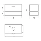 Тумба підвісна Qtap Taurus 800х476х469 White/Whitish oak зі стільницею QT2479TPT803WWO