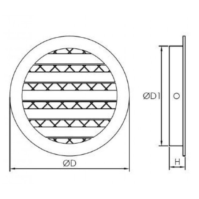 Решетка из алюминиевого сплава, Europlast MRA200 (Ø200mm) 2