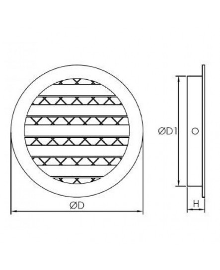 Решетка из алюминиевого сплава, Europlast MRA250 (Ø250mm)