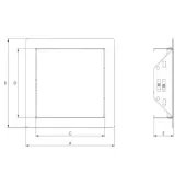 Ревізійний люк для внутрішніх робіт металевий, Europlast RLMP1515A (150x150mm) CLICK, антрацит