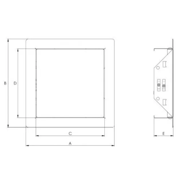 Ревізійний люк для внутрішніх робіт металевий, Europlast RLMP1515A (150x150mm) CLICK, антрацит