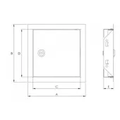 Ревізійний люк для внутрішніх робіт металевий Europlast RLMA1515 (150x150mm) з ключем.
