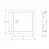 Ревизионный люк для внутренних работ металлический, Europlast RLMA2020 (200x200mm) с ключом