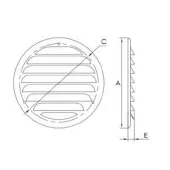 Решітка металева, Europlast MR125Al Ø125mm, алюмінієва