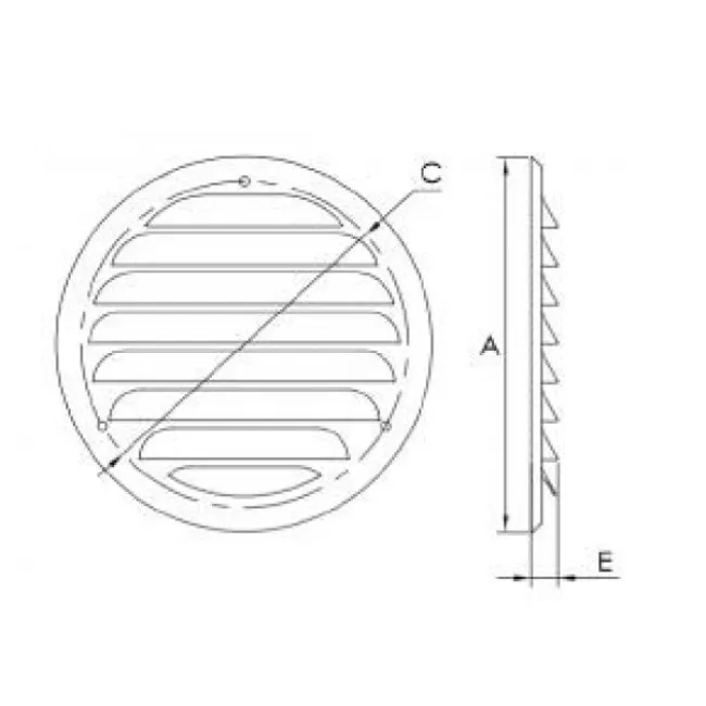 Решітка металева, Europlast MR125Al Ø125mm, алюмінієва