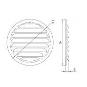 Решетка металлическая, Europlast MR160Zn (Ø160mm), оцинкованная.